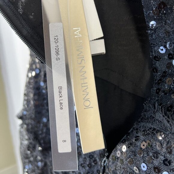 NWT Jonathan Simkhai Sequin Lace Mesh Mini Dress In Black Lace $745 - Picture 13 of 15